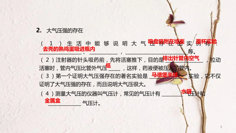 中考物理一轮复习 专题突破11 气体压强、流体压强课件 新人教版_第3页
