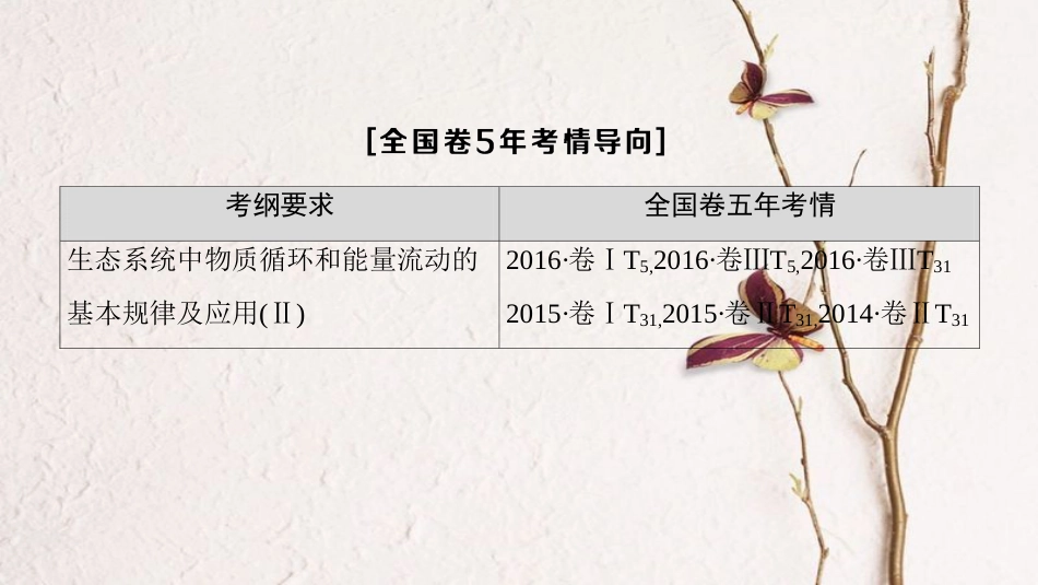 （全国版）2019版高考生物一轮复习 第9单元 生物与环境 第4讲 生态系统的能量流动和物质循环课件_第3页