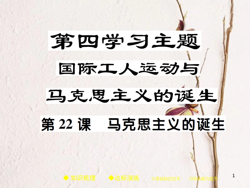 九年级历史上册 世界近代史(上)第四学习主题 国际工人运动与马克思主义的诞生 第22课 马克思主义的诞生课件 川教版_第1页