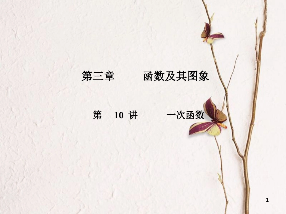 山东省德州市中考数学复习 第3章 函数及其图象 第10讲 一次函数课件_第1页
