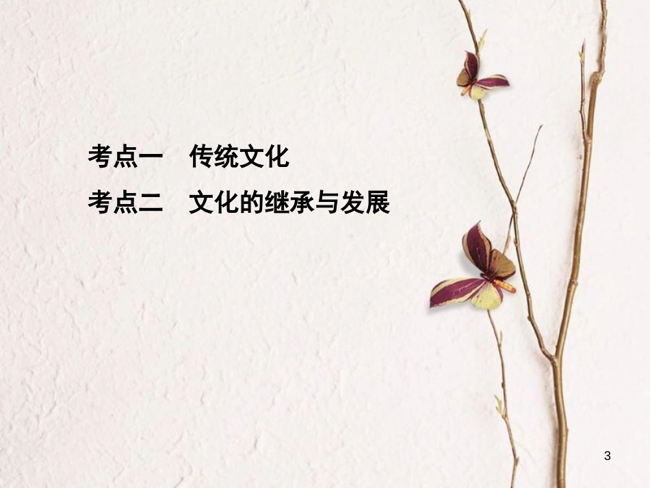 2019届高考政治一轮复习 第十单元 文化传承与创新 第24课时 文化的继承性与文化发展课件 新人教版必修3_第3页