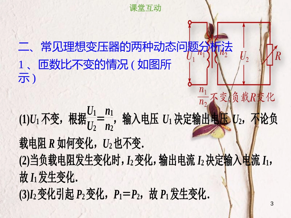 2019版高考物理总复习 第十一章 交变电流传感器 11-2-2 考点强化 理想变压器的动态分析课件(1)_第3页