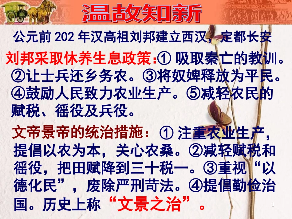 湖南省长沙市芙蓉区七年级历史上册 第三单元 秦汉时期：统一多民族国家的建立和巩固 第12课 汉武帝巩固大一统王朝课件 新人教版_第1页