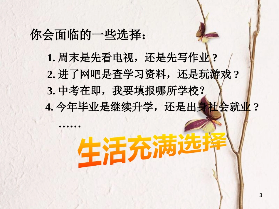 江西省九年级政治全册 第四单元 满怀希望 迎接明天 第十课 选择希望人生 第3框《未来道路我选择》课件 新人教版_第3页