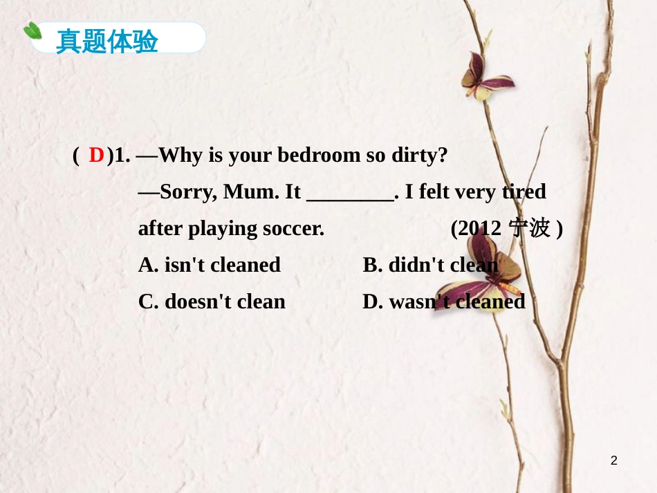 河南省中考英语 动词的语态课件_第2页