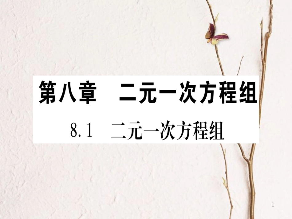 七年级数学下册 第8章 二元一次方程组 8.1 二元一次方程组习题课件 （新版）新人教版_第1页