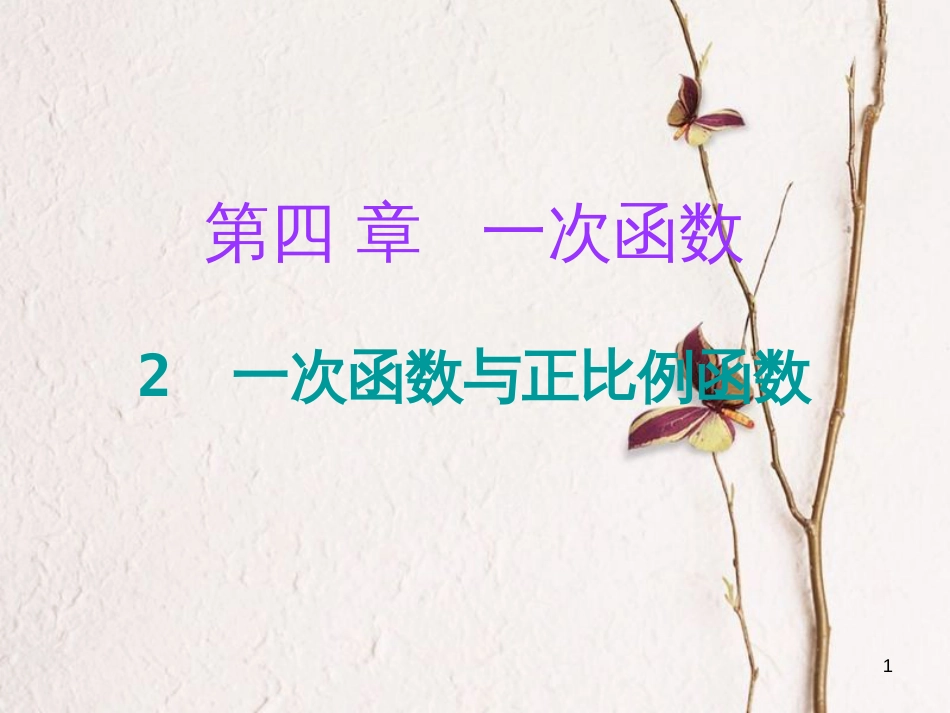 八年级数学上册 第四章 一次函数 2 一次函数与正比例函数课件 （新版）北师大版_第1页