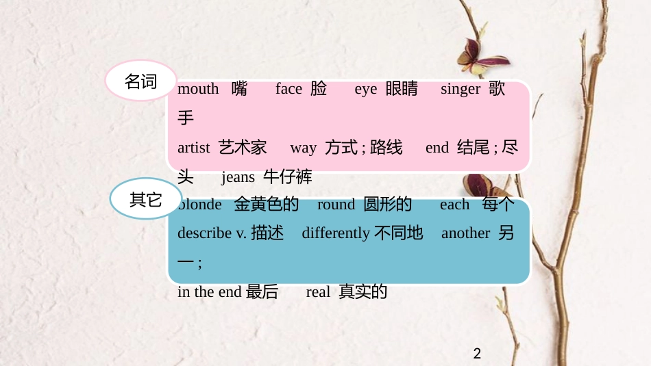 七年级英语下册 Unit 9 What does he look like Section B核心词汇课件 （新版）人教新目标版_第2页