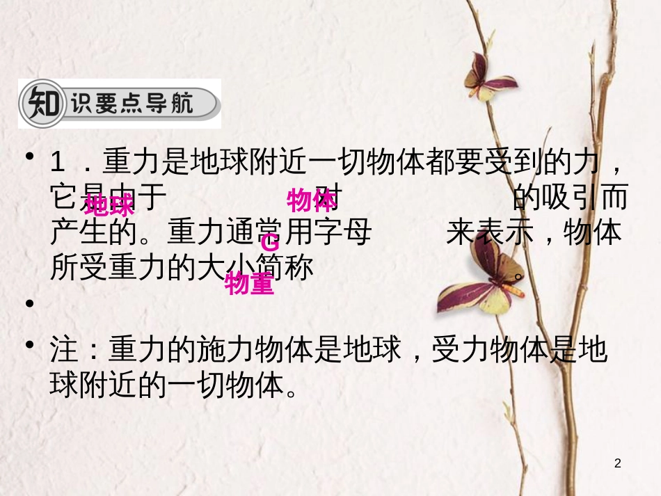 学年八年级物理全册 第六章 第四节 来自地球的力（第1课时 重力的大小）课件 （新版）沪科版_第2页