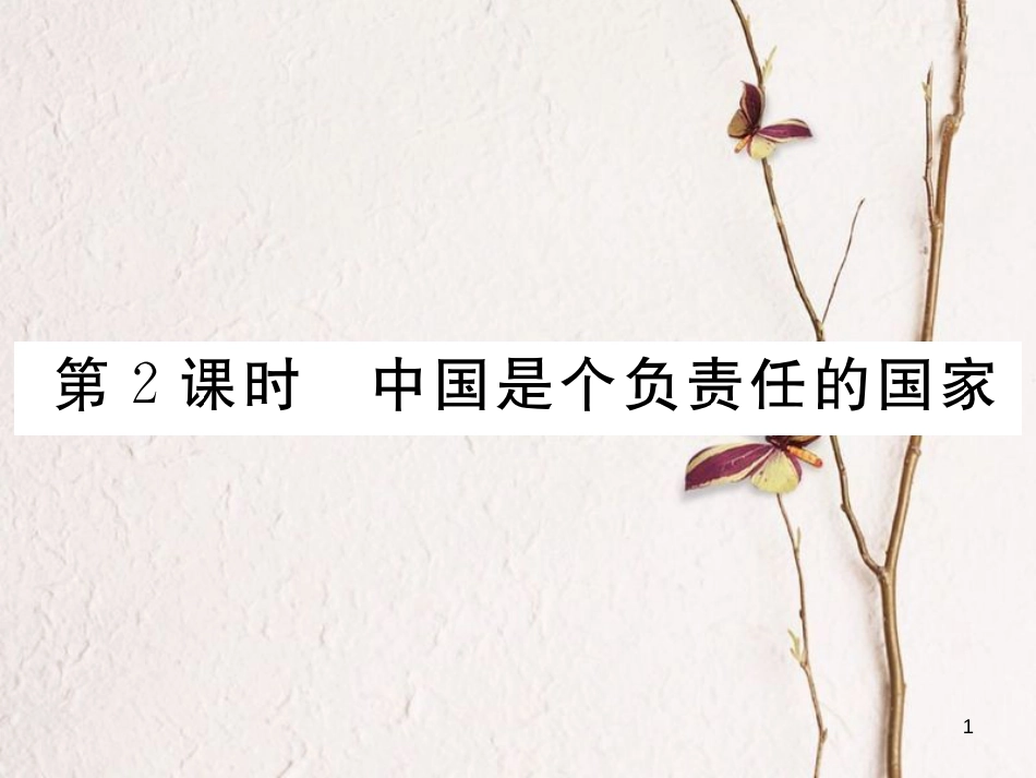 九年级政治全册 第一单元 世界大舞台 第二课 中国的声音 第2框 中国是个负责任的国家课件 人民版_第1页