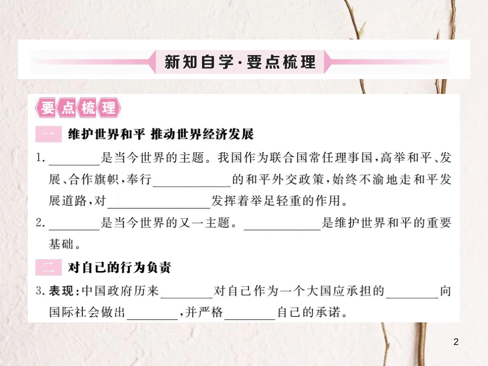 九年级政治全册 第一单元 世界大舞台 第二课 中国的声音 第2框 中国是个负责任的国家课件 人民版_第2页