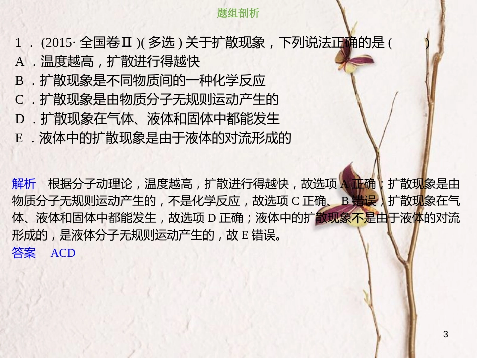 2019版高考物理总复习 选考部分 热学 13-1-2 考点强化 扩散现象、布朗运动与分子热运动课件_第3页