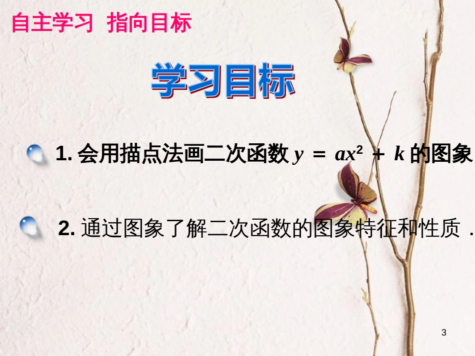 九年级数学上册 第22章 二次函数 22.1 二次函数的图象和性质 第3课时 二次函数y=ax2+k的图象课件 （新版）新人教版_第3页