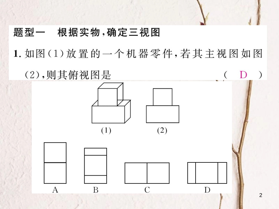 九年级数学下册 期末专题复习 专题5 三视图常见题型作业课件 （新版）湘教版_第2页