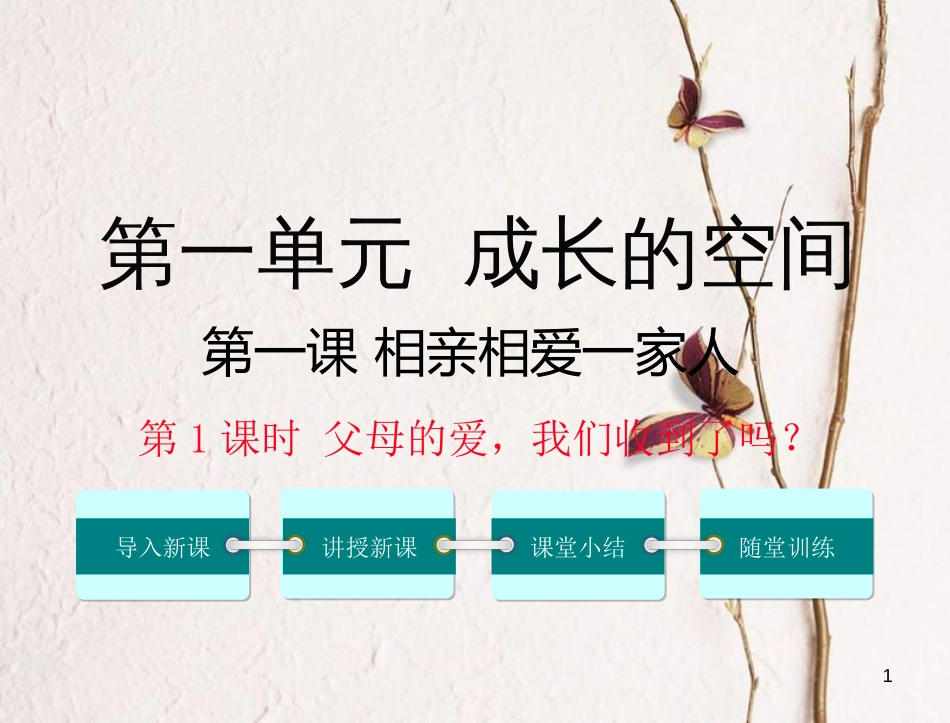 八年级道德与法治上册 第一单元 成长的空间 第一课 相亲相爱一家人 第1框《父母的爱，我们收到了吗》课件 人民版_第1页