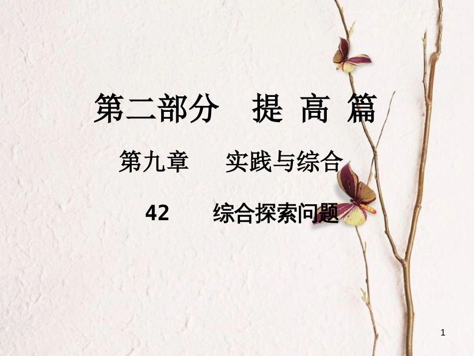 中考数学总复习 第一部分 基础篇 第九章 实践与综合 考点42 综合探索问题课件_第1页