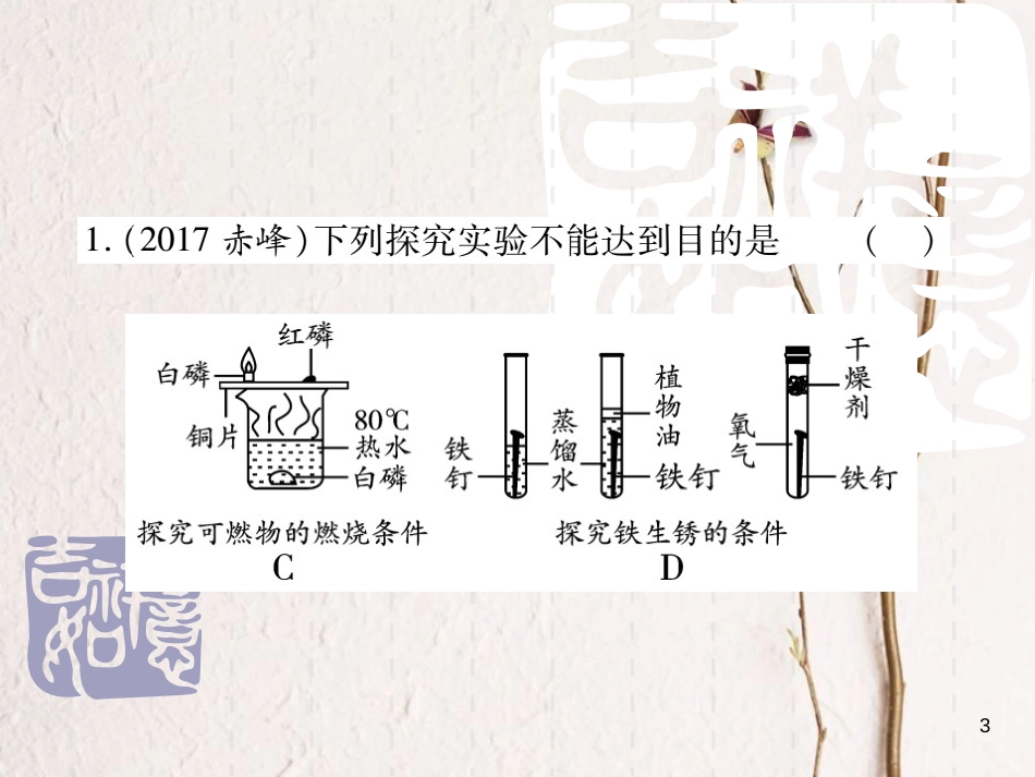 山东省中考化学复习 第一部分 基础知识复习 第三章 化学实验 第4讲 实验方案与科学探究课件_第3页