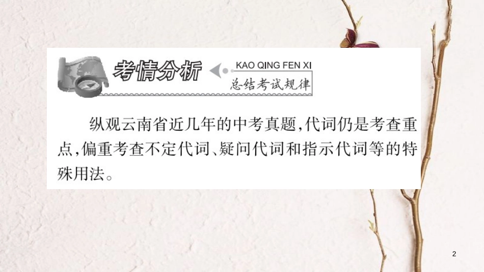 云南省中考英语学业水平精准复习方案 第二部分 语法强化 专题二 代词课件_第2页
