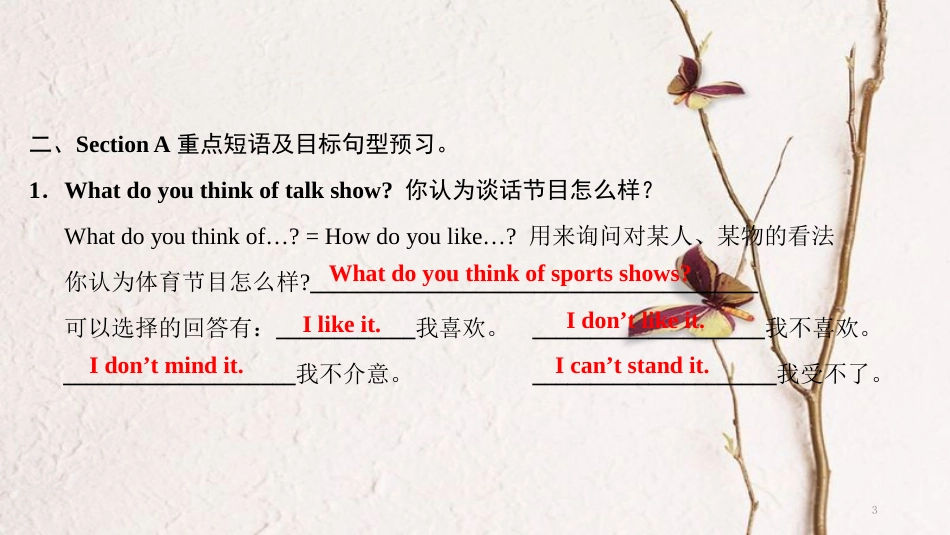 八年级英语上册 Unit 5 Do you want to watch a game show Part 1 Section A（课前）课件 （新版）人教新目标版_第3页