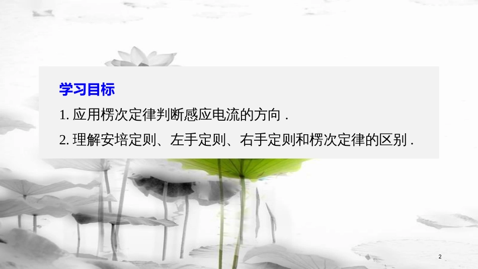 高中物理 第一章 电磁感应 习题课：楞次定律的应用课件 粤教版选修3-2_第2页