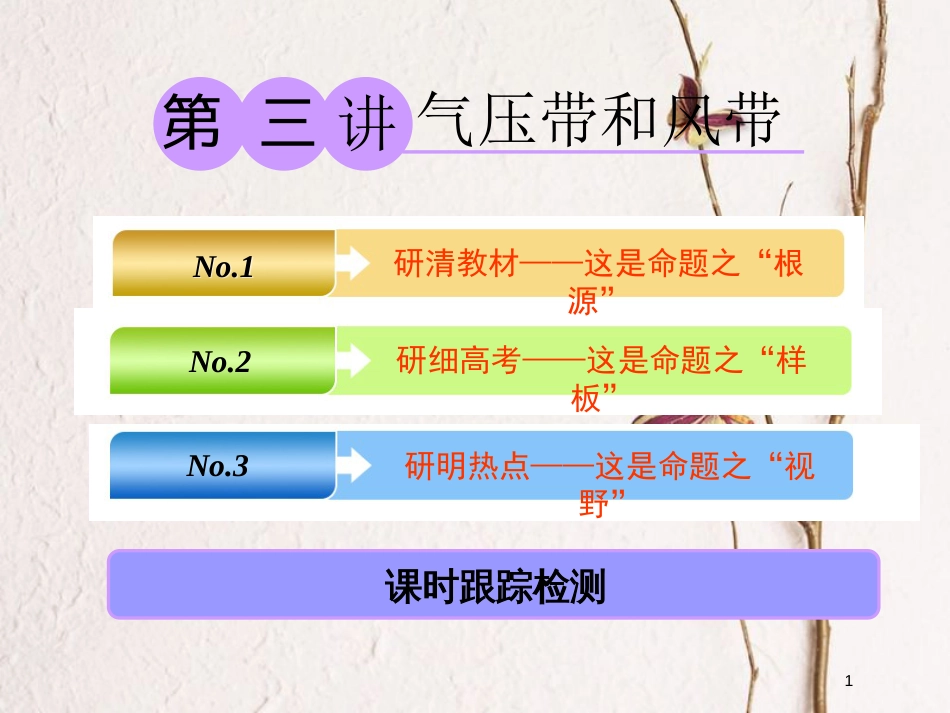 2019版高考地理大一轮复习 第一部分 第二章 自然环境中的物质运动和能量交换 第三讲 气压带和风带课件 湘教版(1)_第1页