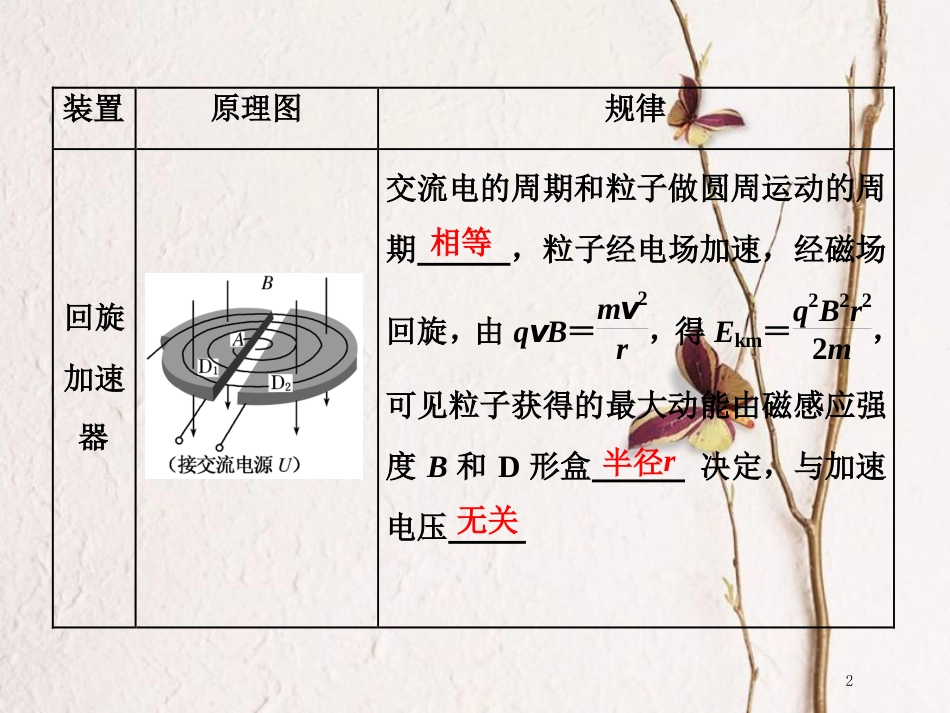 版高考物理二轮复习 第一部分 专题三 电场与磁场 十七、带电粒子在电磁场中运动与现代科技的结合课件_第2页