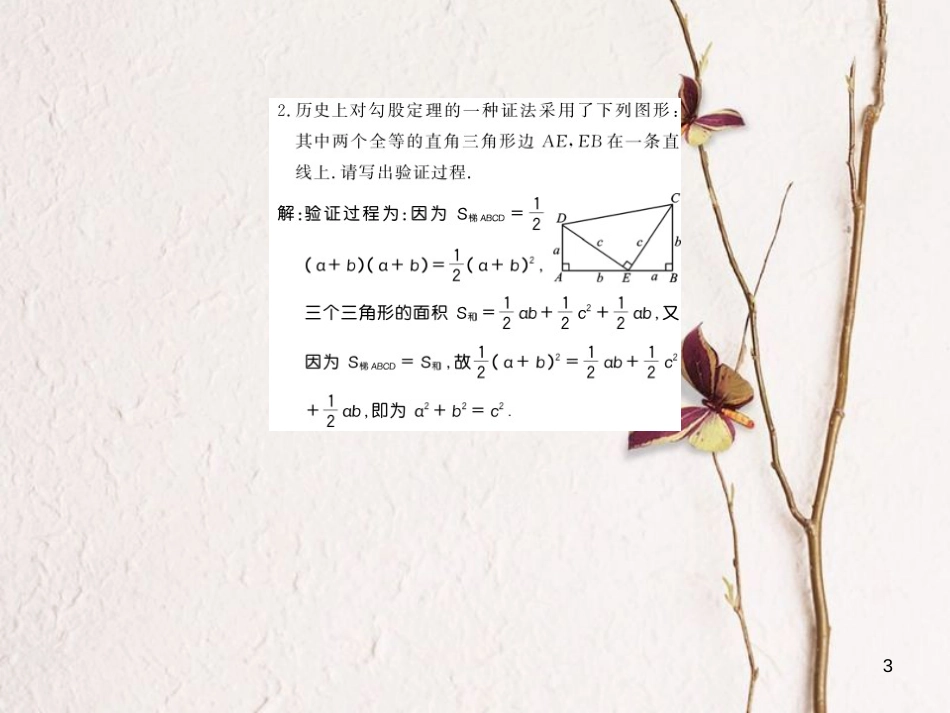 八年级数学上册 1.1 探索勾股定理 第2课时 勾股定理的简单应用习题课件 （新版）北师大版_第3页