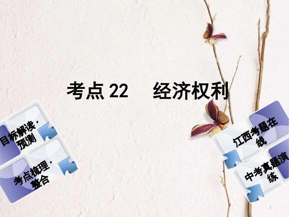 （江西专版）中考政治复习方案 第二单元 法律与秩序 考点22 经济权利教材梳理课件_第1页