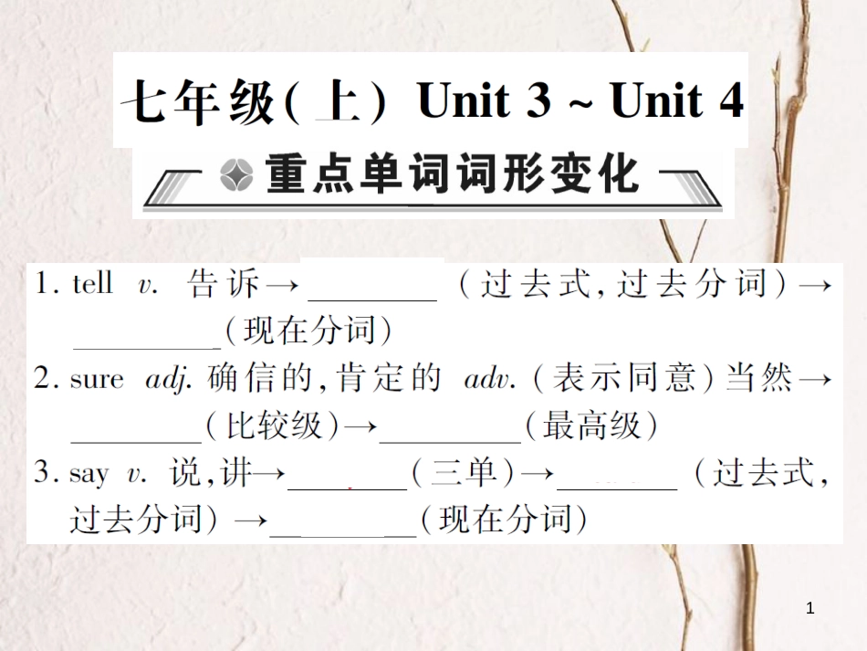 中考英语总复习 七上 Unit 3-4课件 仁爱版_第1页