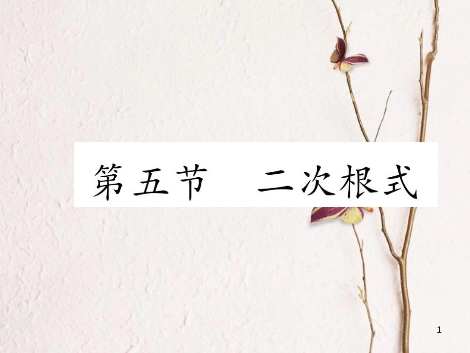 （青海专版）中考数学复习 第1编 教材知识梳理篇 第1章 数与式 第5节 二次根式（精讲）课件_第1页
