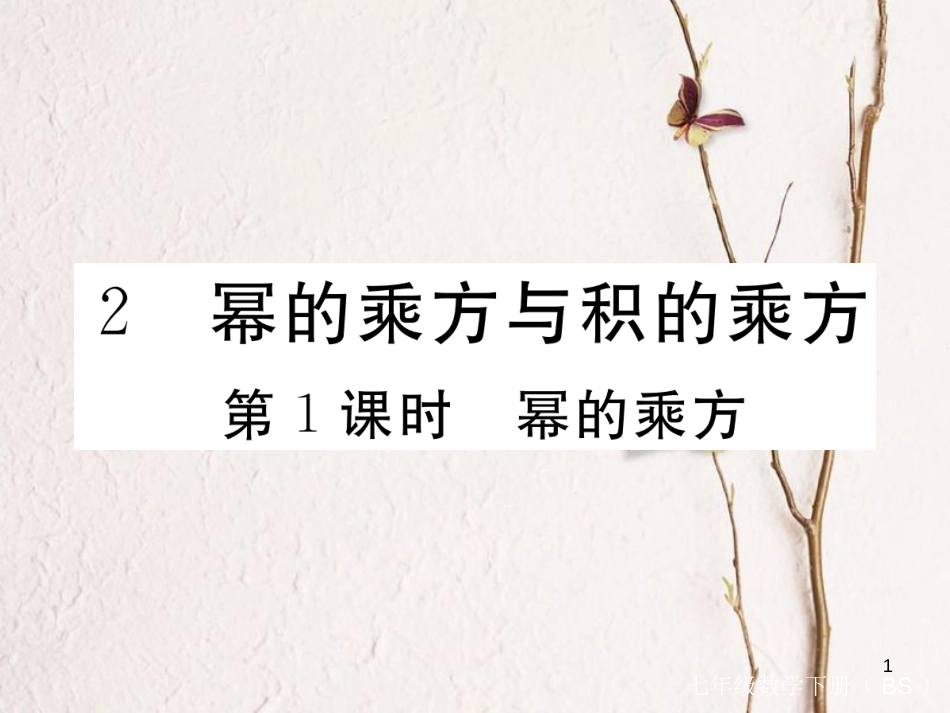 七年级数学下册 第一章 整式的乘除 1.2 幂的乘方与积的乘方 第1课时 幂的乘方练习课件 （新版）北师大版_第1页