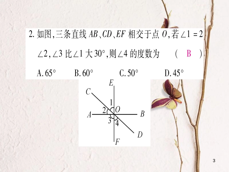 七年级数学下册 第5章 相交线与平行线中考重热点突破习题课件 （新版）新人教版_第3页