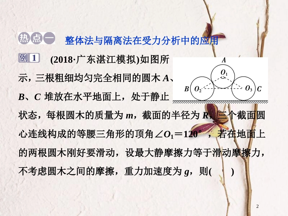 2019届高考物理总复习 第二章 相互作用章末热点集训课件_第2页