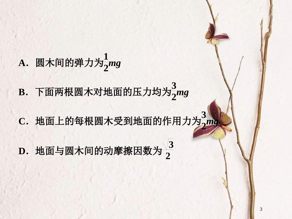 2019届高考物理总复习 第二章 相互作用章末热点集训课件_第3页