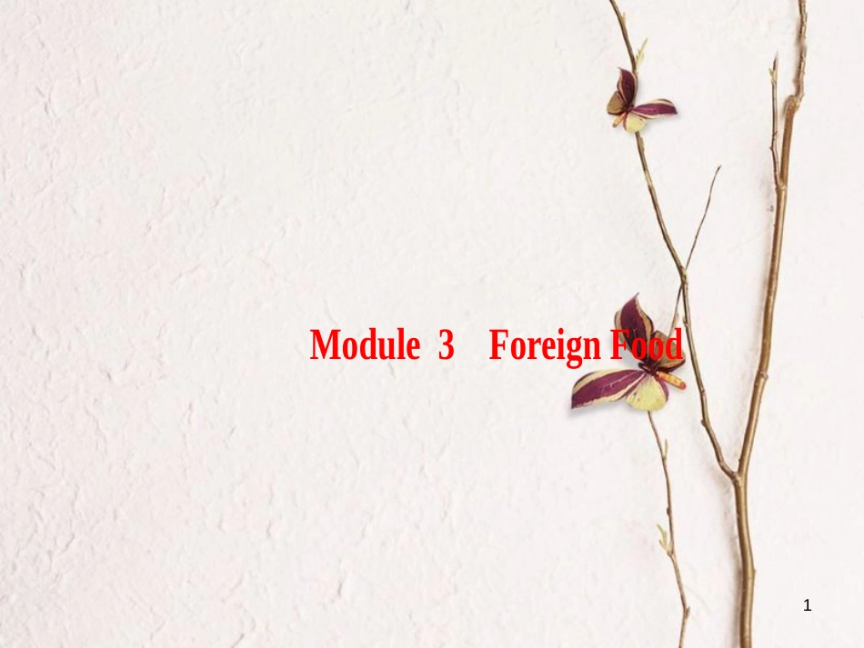 2019版高三英语一轮复习 Module 3 Foreign Food课件 外研版选修8_第1页