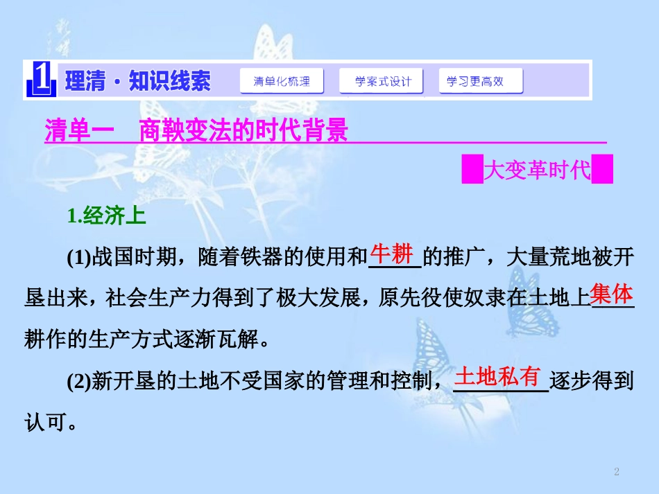 高中历史 专题二 商鞅变法 一“治世不一道便国不必法古课件 人民版选修1_第2页