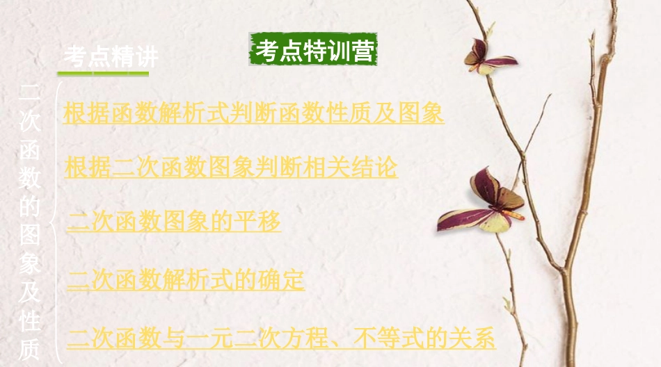 浙江省中考数学复习第一部分考点研究第三单元函数第13课时二次函数的图像及性质课件_第2页