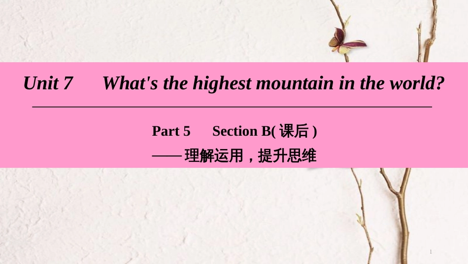 八年级英语下册 Unit 7 What’s the highest mountain in the world Part 5 Section B（课后）课件 （新版）人教新目标版_第1页