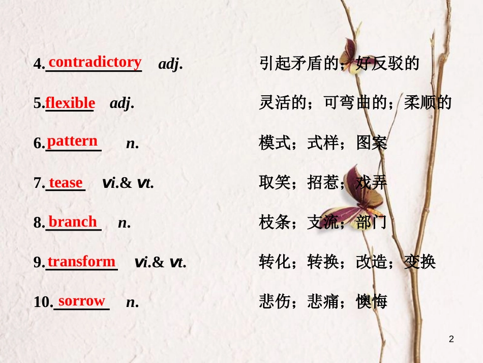 高中英语 Unit 2 Poems Section Ⅱ Warming Up amp；Reading -Language Points课件 新人教版选修6_第2页