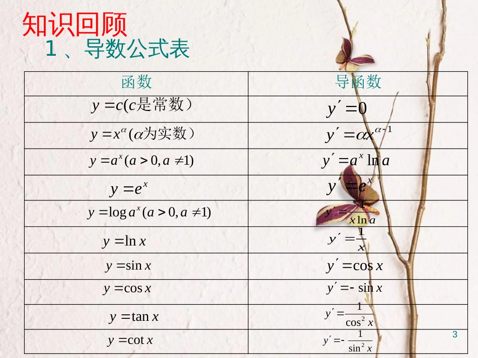 山西省忻州市高考数学 专题 复合函数的导数复习课件_第3页