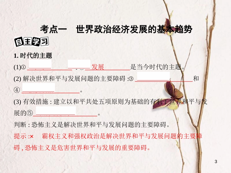 2019届高考政治一轮复习 第八单元 当代国际社会 第20课时 维护世界和平 促进共同发展课件 新人教版必修2_第3页