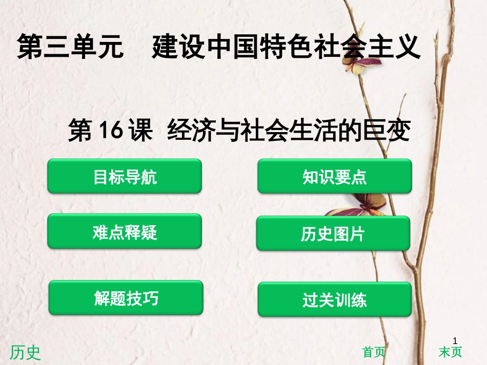 八年级历史下册 第3单元 建设中国特色社会主义 第16课 经济与社会生活的巨变课件 北师大版_第1页