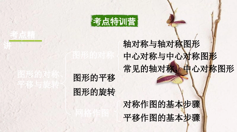 浙江省中考数学复习第一部分考点研究第七单元图形的变化第30课时图形的对称、平移与旋转课件_第2页