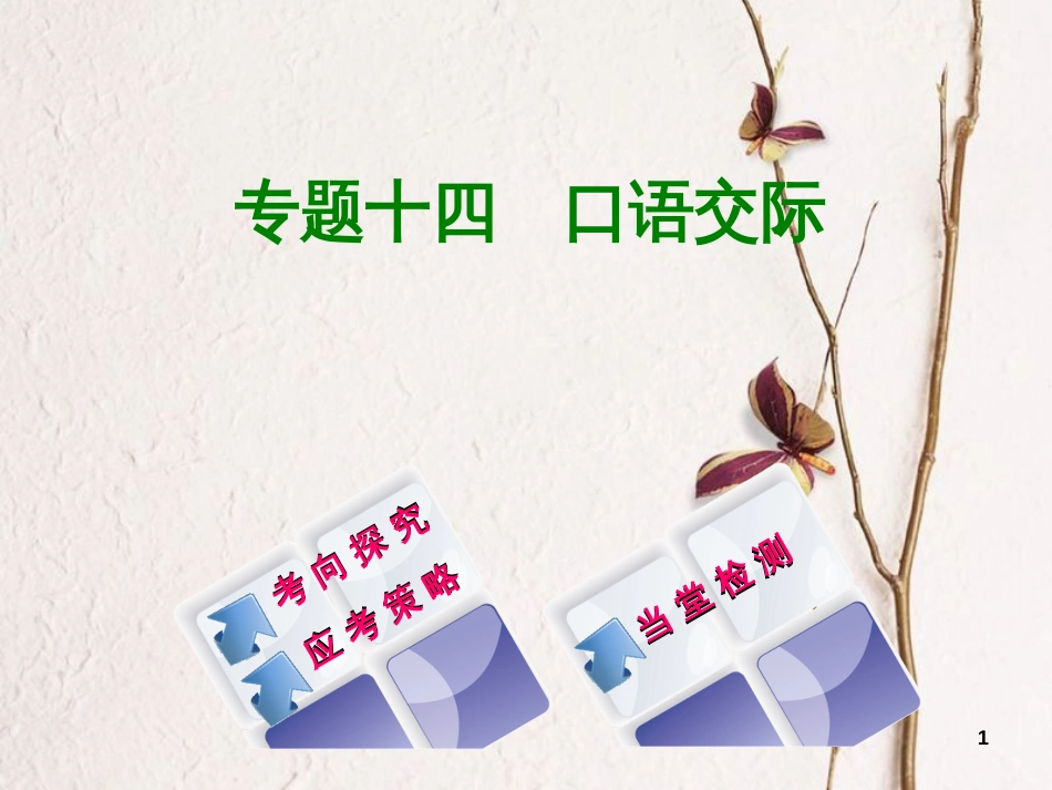 （浙江专用）2018中考语文 专题复习十四 口语交际课件 新人教版_第1页
