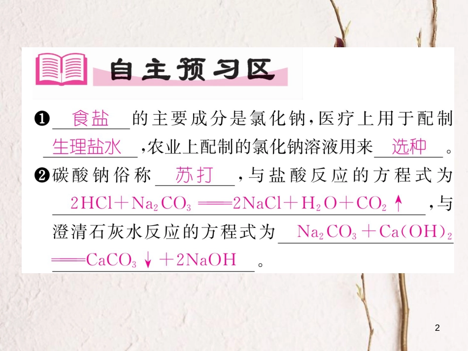 九年级化学下册 第11单元 盐 化肥 课题1 生活中常见的盐 第1课时 几种常见的盐作业课件 （新版）新人教版_第2页