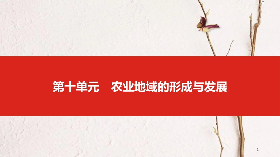 中考地理一轮复习 第十单元 农业地域的形成与发展课件_第1页