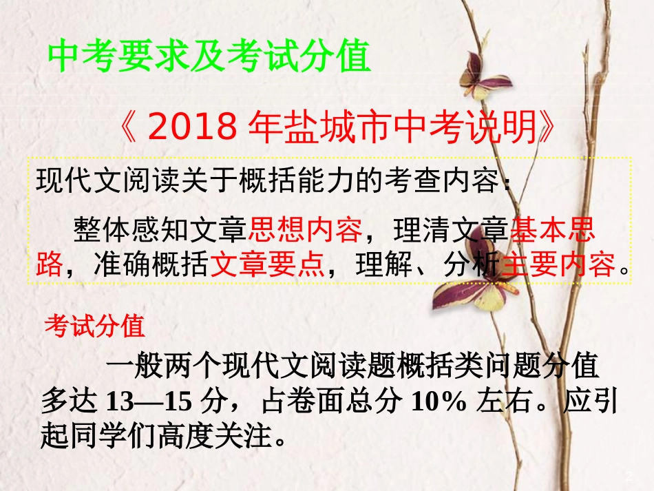 2018中考语文《如何解答归纳概括题》复习课件_第2页