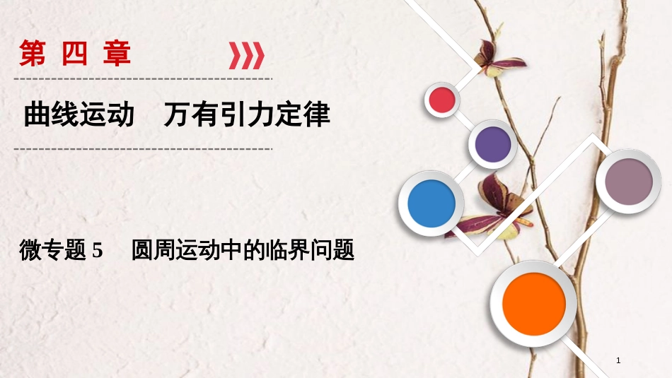 2019年高考物理大一轮复习 微专题05 圆周运动中的临界问题课件 新人教版_第1页