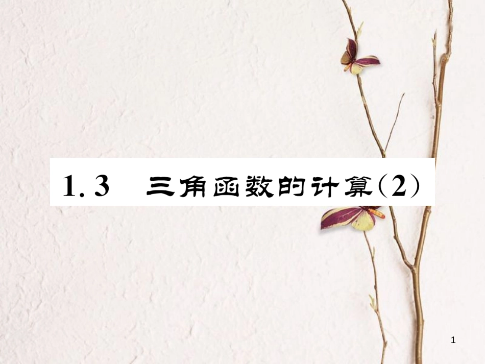 九年级数学下册 第一章 直角三角形的边角关系 1.3 三角函数的计算（2）作业课件 （新版）北师大版_第1页