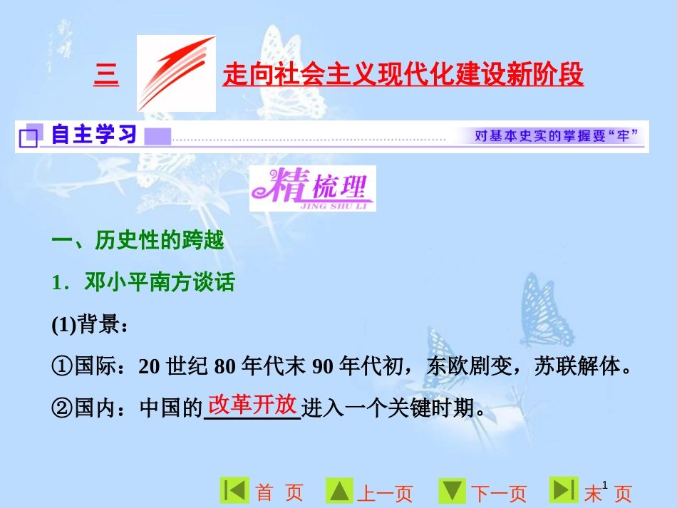 高中历史 专题三 中国社会主义建设道路的探索 三 走向社会主义现代化建设新阶段课件 人民版必修2_第1页